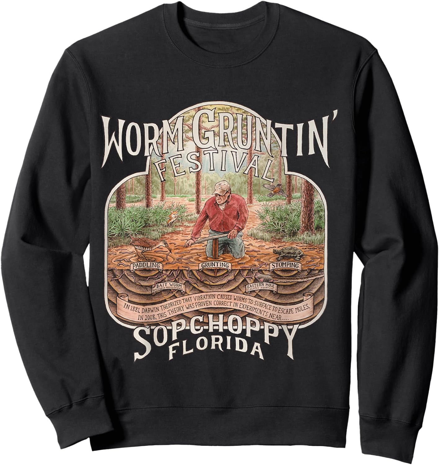 2011 Sopchoppy Worm Grunting Festival Sweatshirt - Sweatshirt | Black