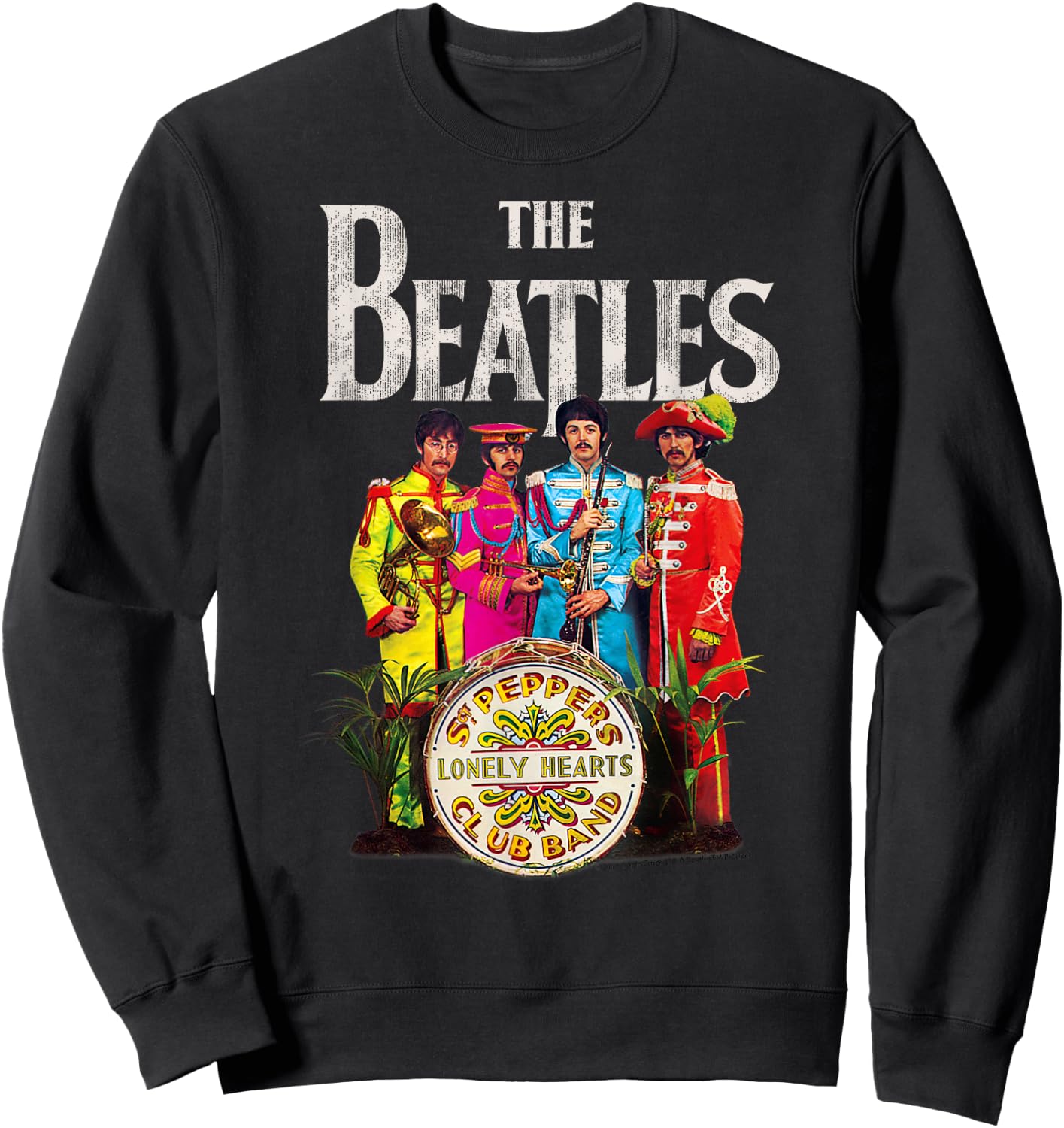 The Beatles Sgt. Pepper's Lonely Hearts Short Sleeve Sweatshirt - Sweatshirt | Black