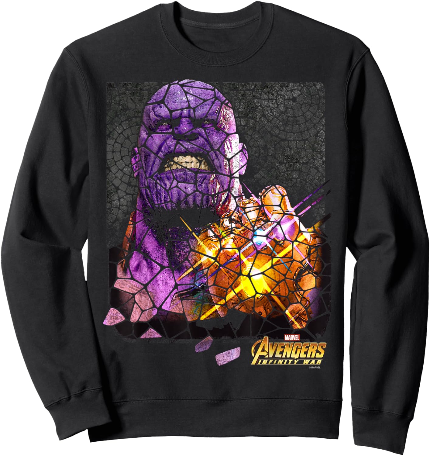 Marvel Infinity War Thanos Stained Glass Graphic Sweatshirt - Sweatshirt | Black