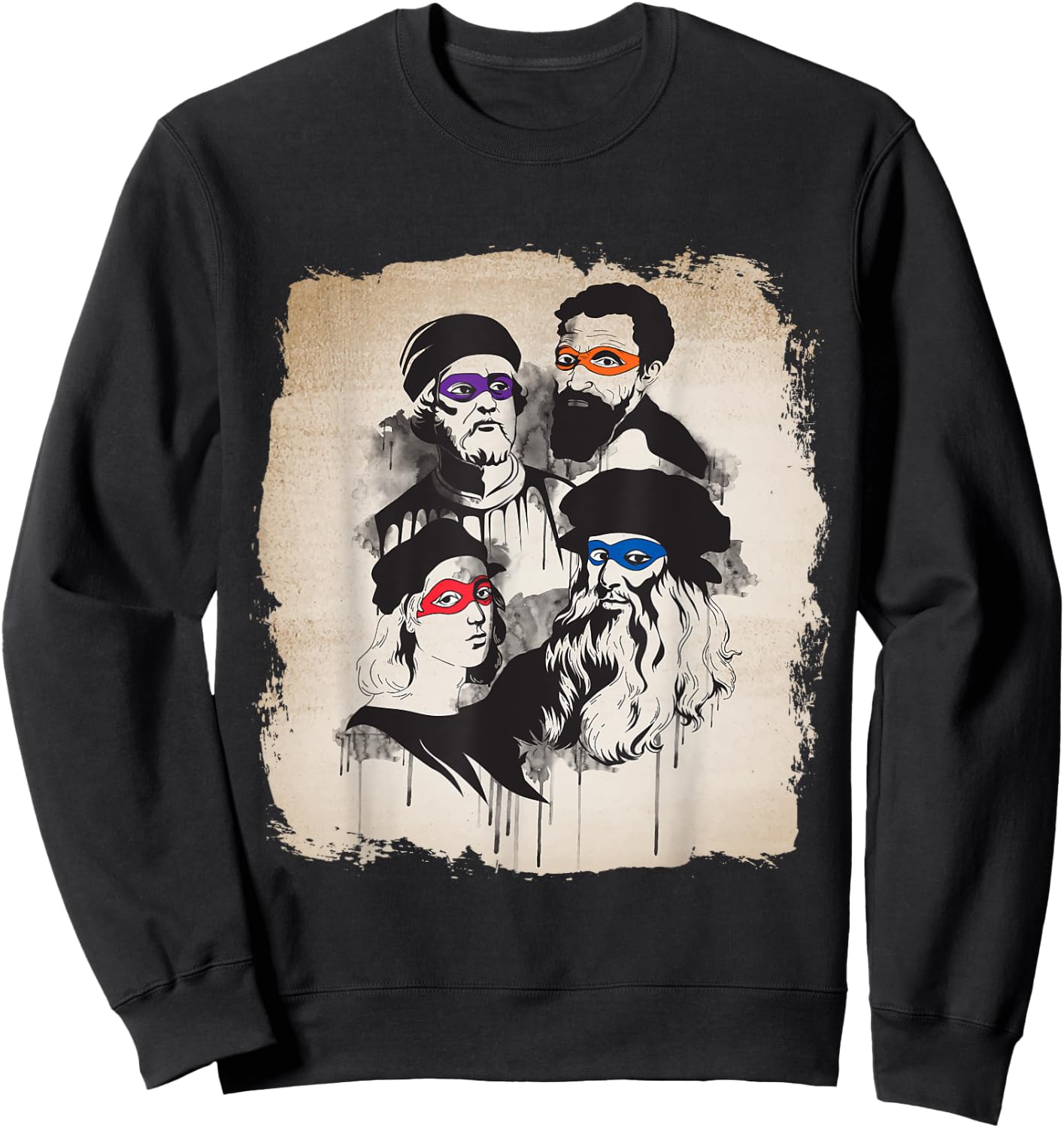 Artist - Italian Rennaissance Art Ninjas Funny Sweatshirt - Sweatshirt | Black