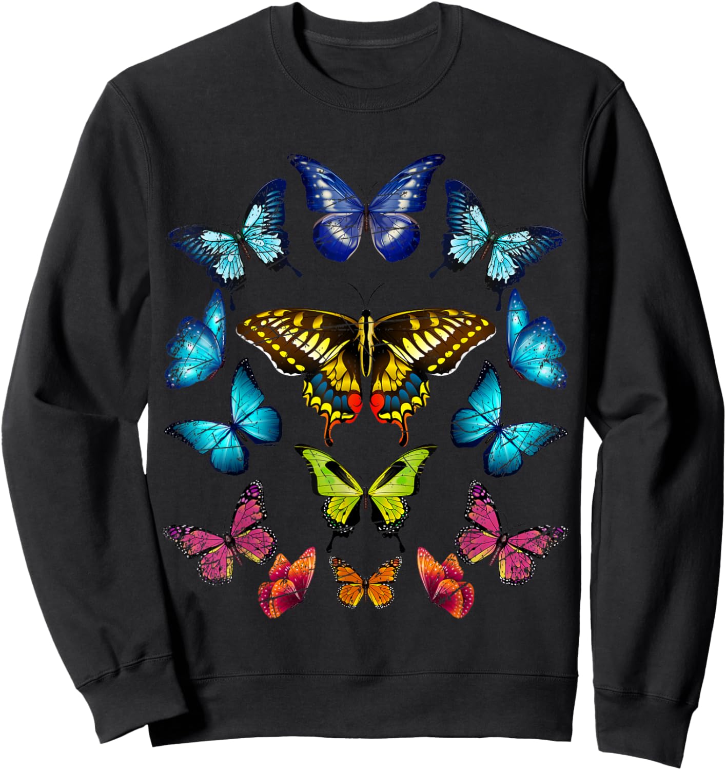 Butterflies Butterfly Sweatshirt - Sweatshirt | Black