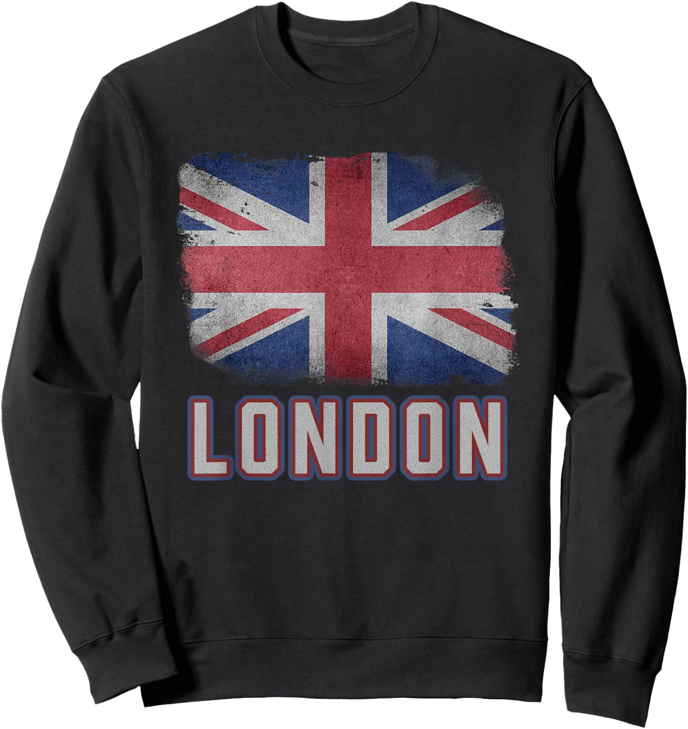 London United Kingdom British Flag Vintage UK Souvenir Sweatshirt - Sweatshirt | Black