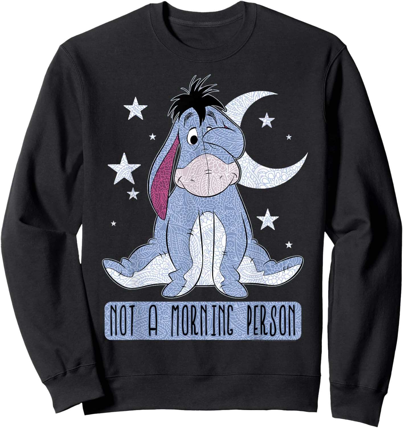 Disney Winnie The Pooh Eeyore Not A Morning Person Short Sleeve Sweatshirt - Sweatshirt | Black