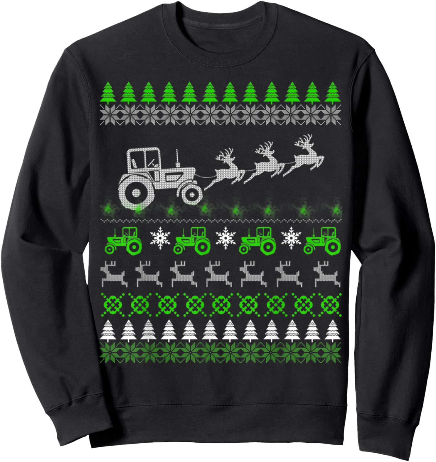 Funny Tractor Farmer Ugly Christmas Sweaters Sweatshirt - Sweatshirt | Black