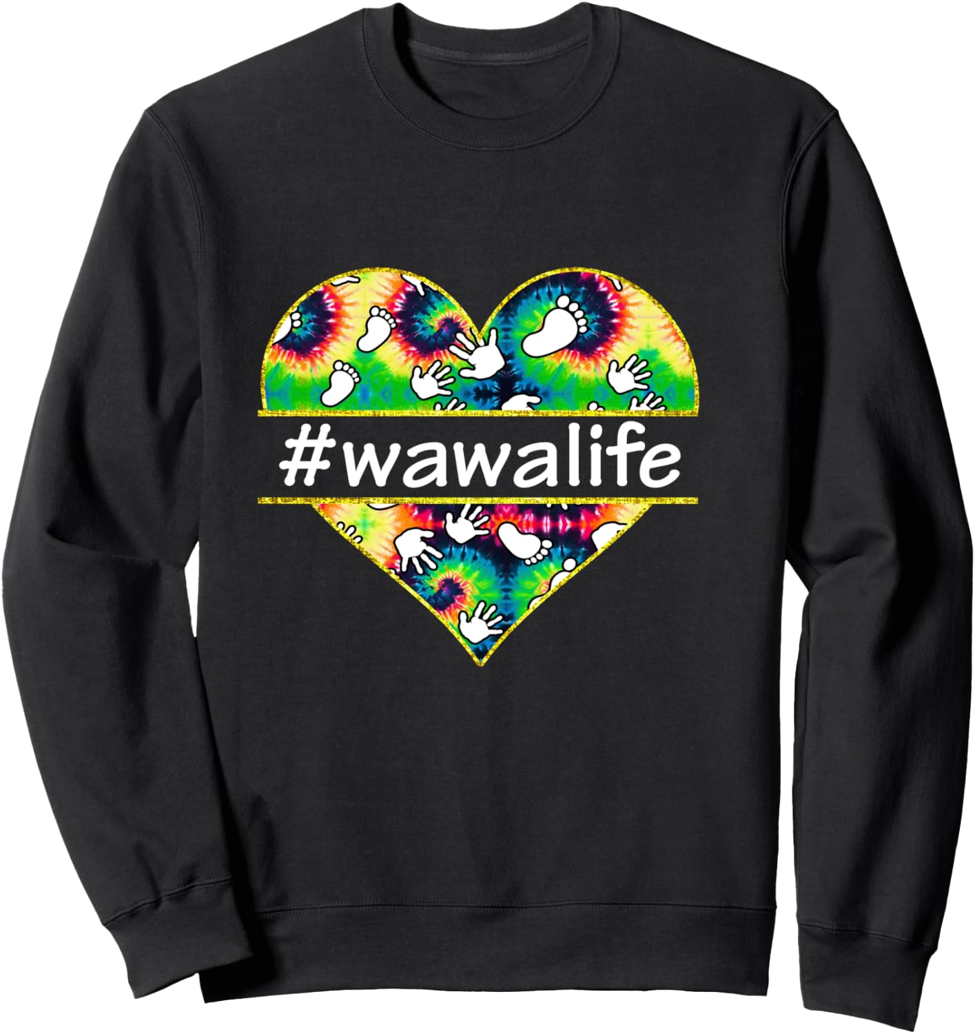 Love WaWa life - Grandma heart Sweatshirt - Sweatshirt | Black