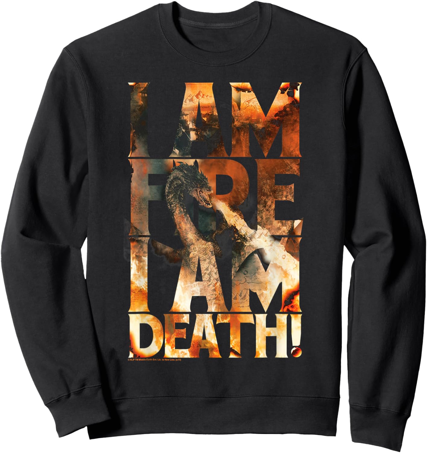 Hobbit Smaug I Am Fire Sweatshirt - Sweatshirt | Black
