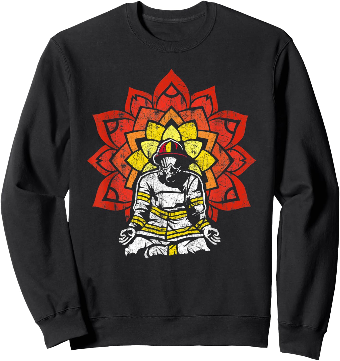 Firefighter Yoga for a Calm Down Firefighter Sweatshirt - Sweatshirt | Black