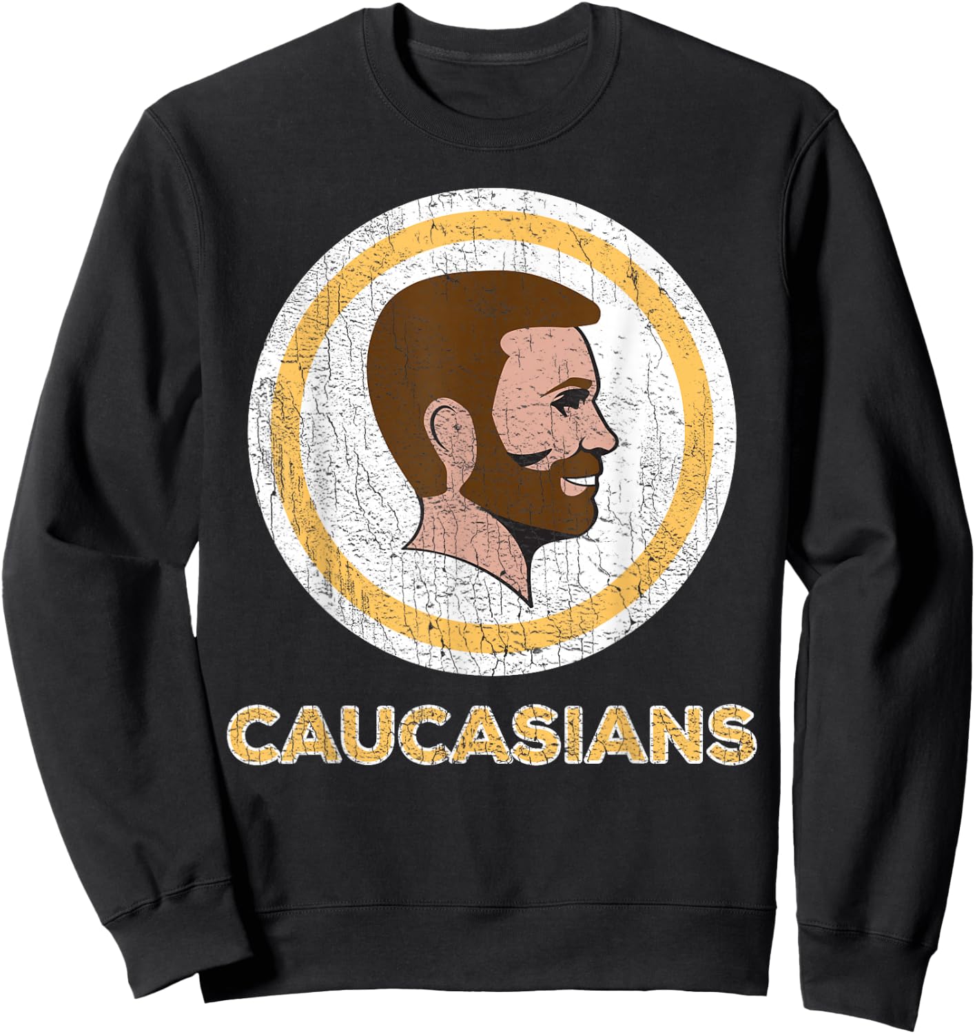 Caucasian Caucasians Pride Vintage Funny Shirt Sweatshirt - Sweatshirt | Black