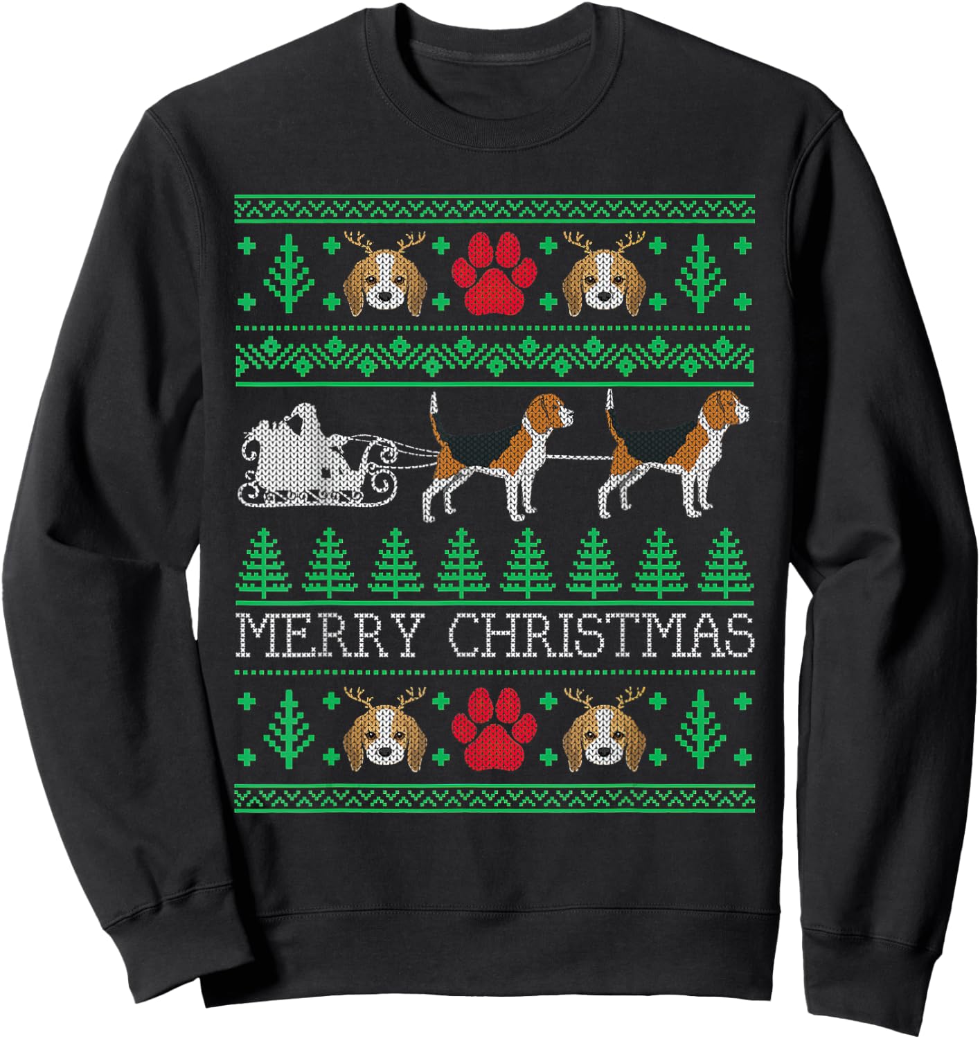 Christmas Beagle Dog Lovers Beagle Ugly Men Women Kids Sweatshirt - Sweatshirt | Black