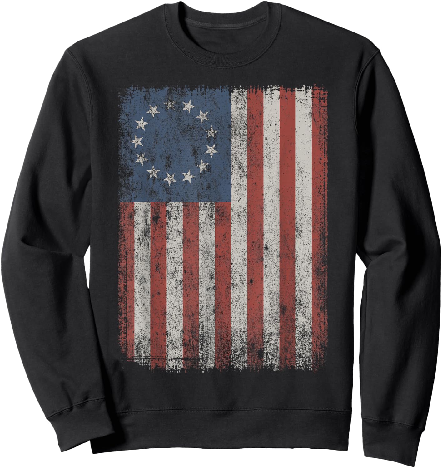 Vintage Betsy Ross Flag Sweatshirt - Sweatshirt | Black