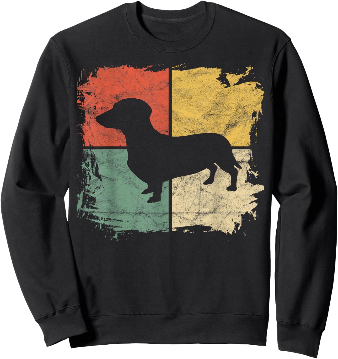 Square Retro Dachshund Owner Gift Dog Parent Dad Doxie Mom Sweatshirt - Sweatshirt | Black