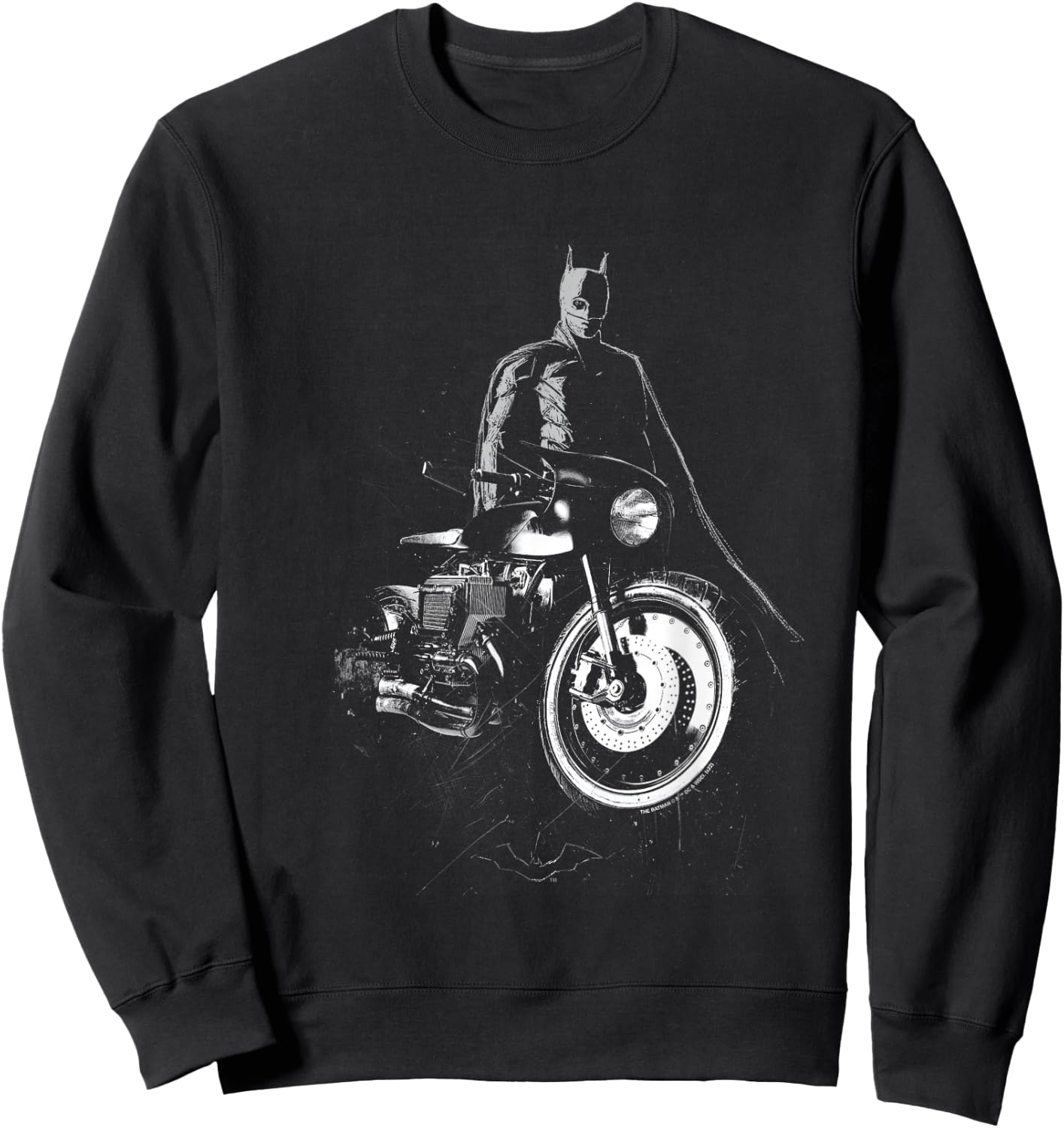 The Batman And His Motorcycle Sweatshirt - Sweatshirt | Black
