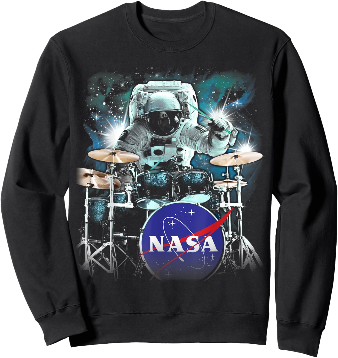 NASA Astronaut Drum Solo In Space Sweatshirt - Sweatshirt | Black