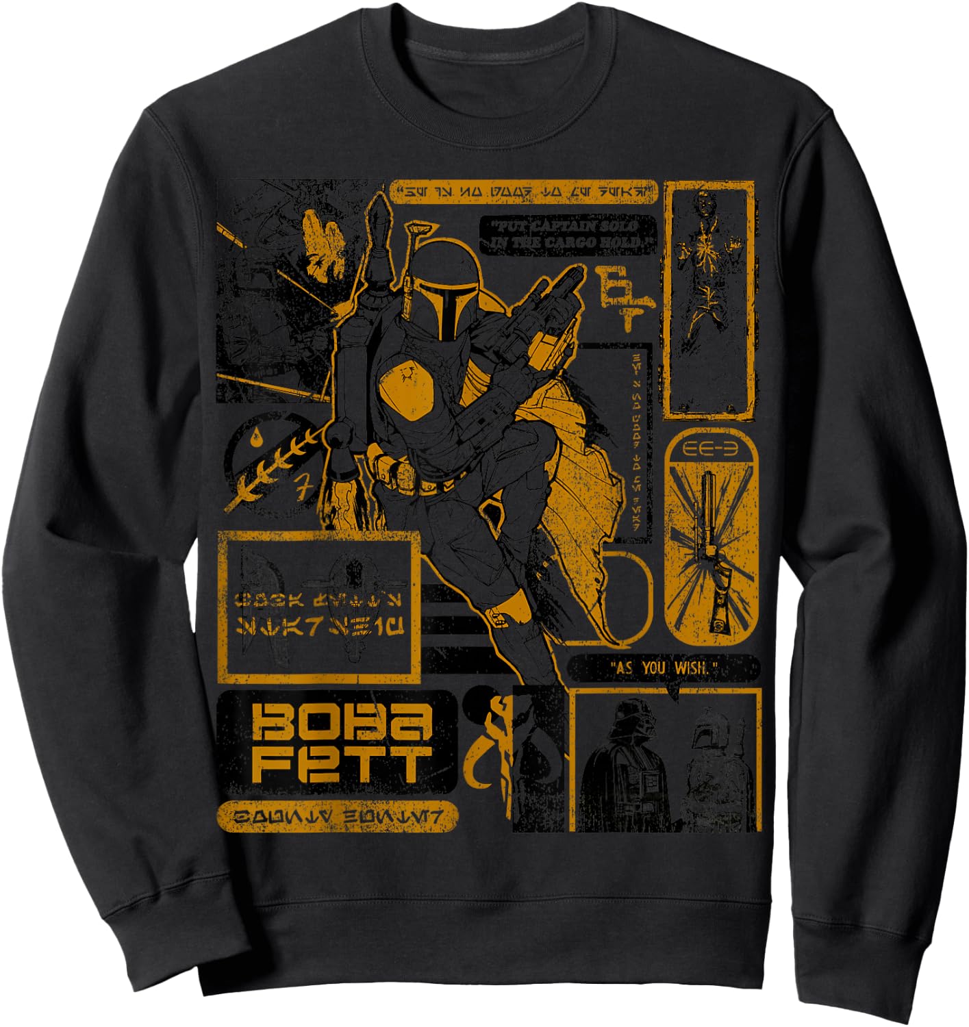 Star Was Boba Fett Retro Mandalorian Poster Sweatshirt - Sweatshirt | Black
