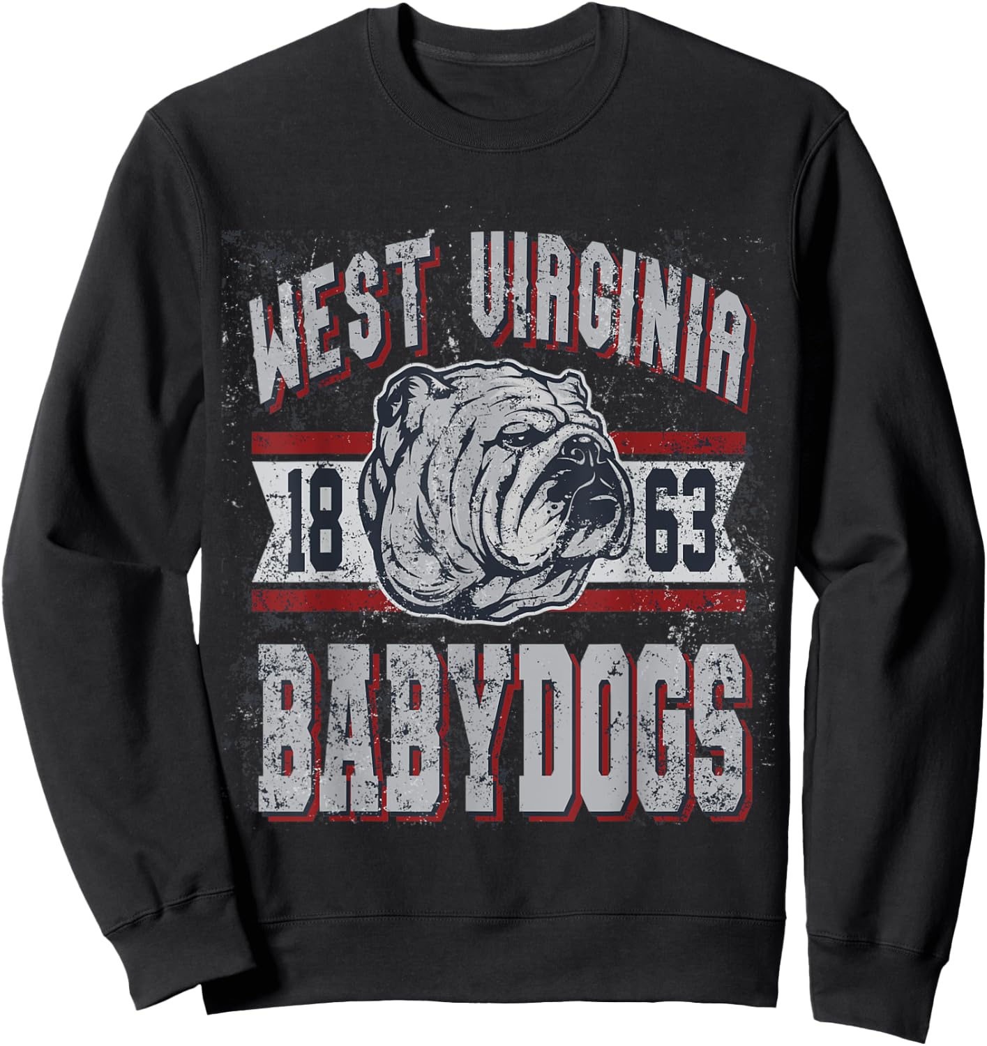 Funny WV Jim West Virginia Justice Baby Dogs bulldog Men Women Sweatshirt - Sweatshirt | Black