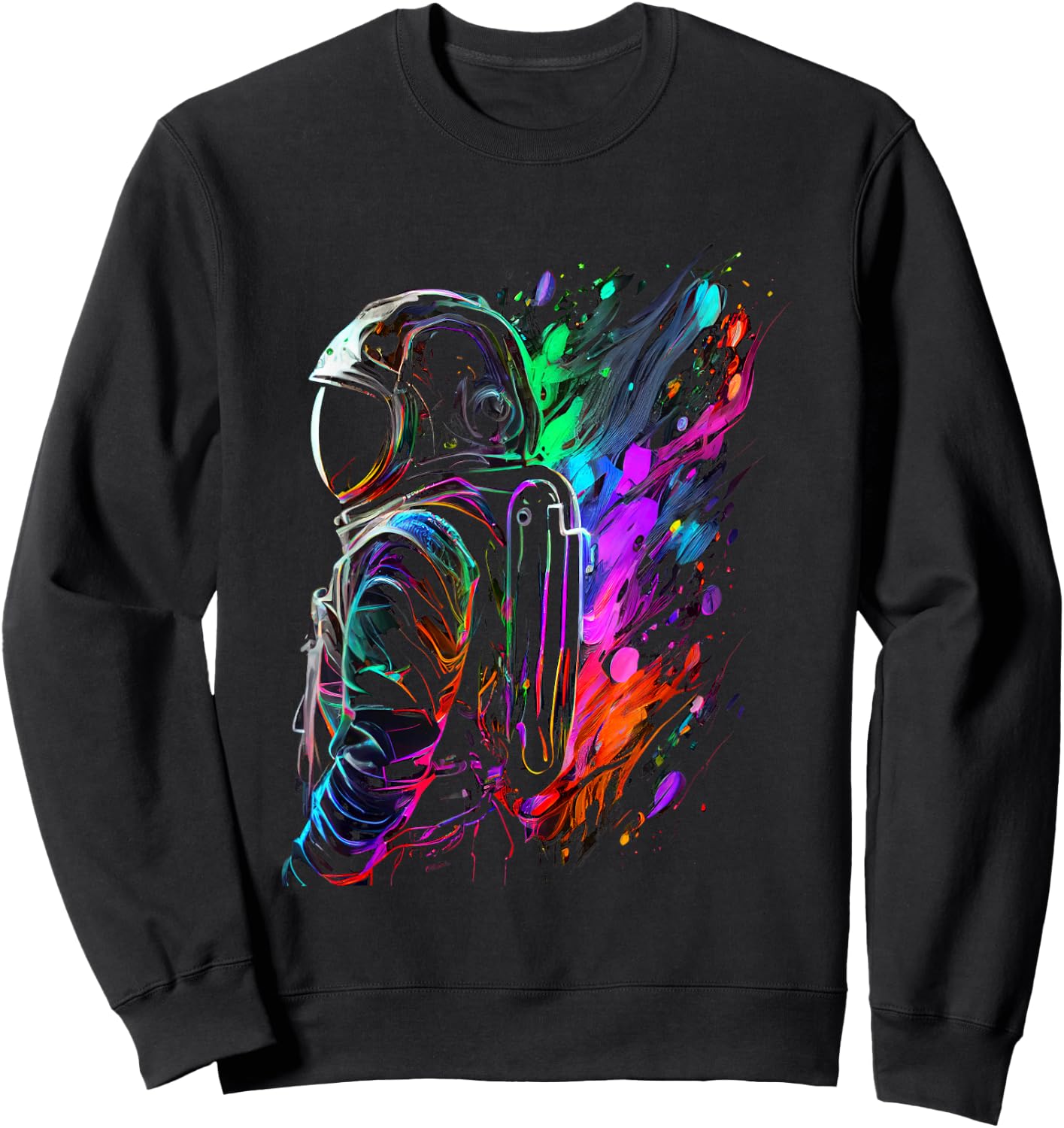 Space Splash Art Colourful Sweatshirt - Sweatshirt | Black