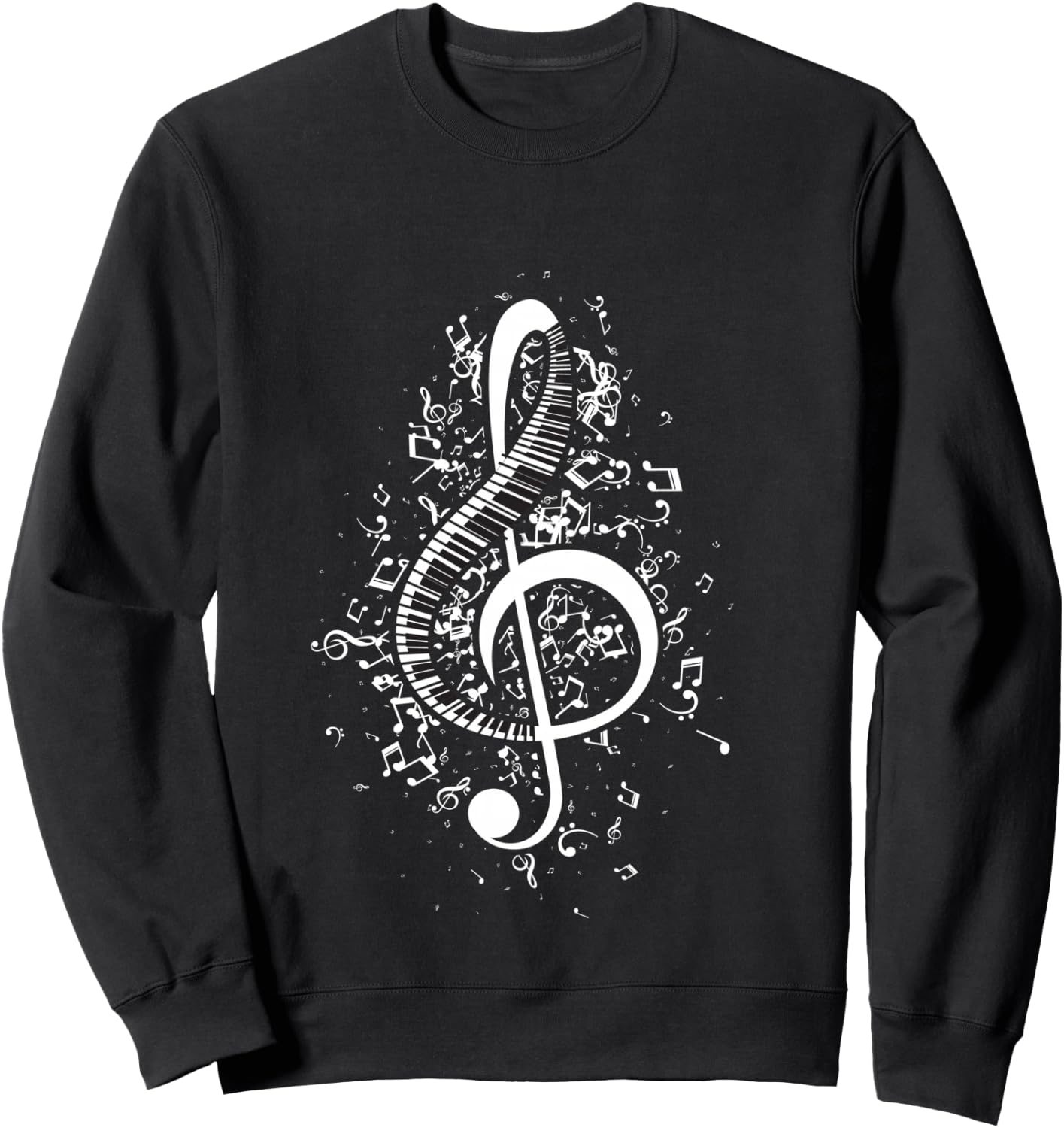 Treble Clef Keys - Piano Player Pianist Classical Music Sweatshirt - Sweatshirt | Black
