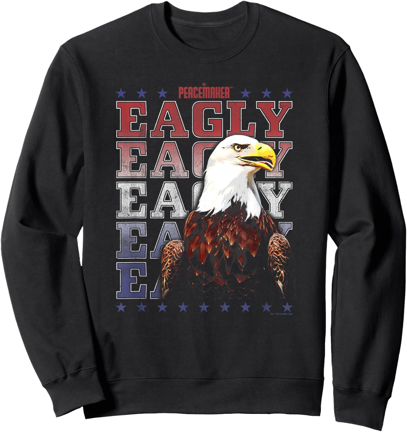 Peacemaker Eagly Text Stack Sweatshirt - Sweatshirt | Black