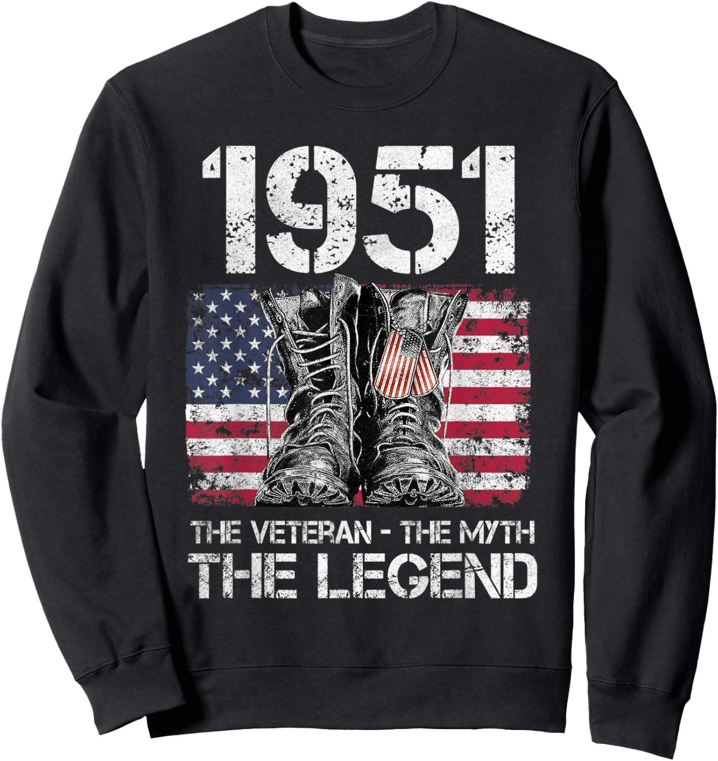 Vintage 1951 Man Myth Legend 71st Birthday Dad Grandpa Sweatshirt - Sweatshirt | Black