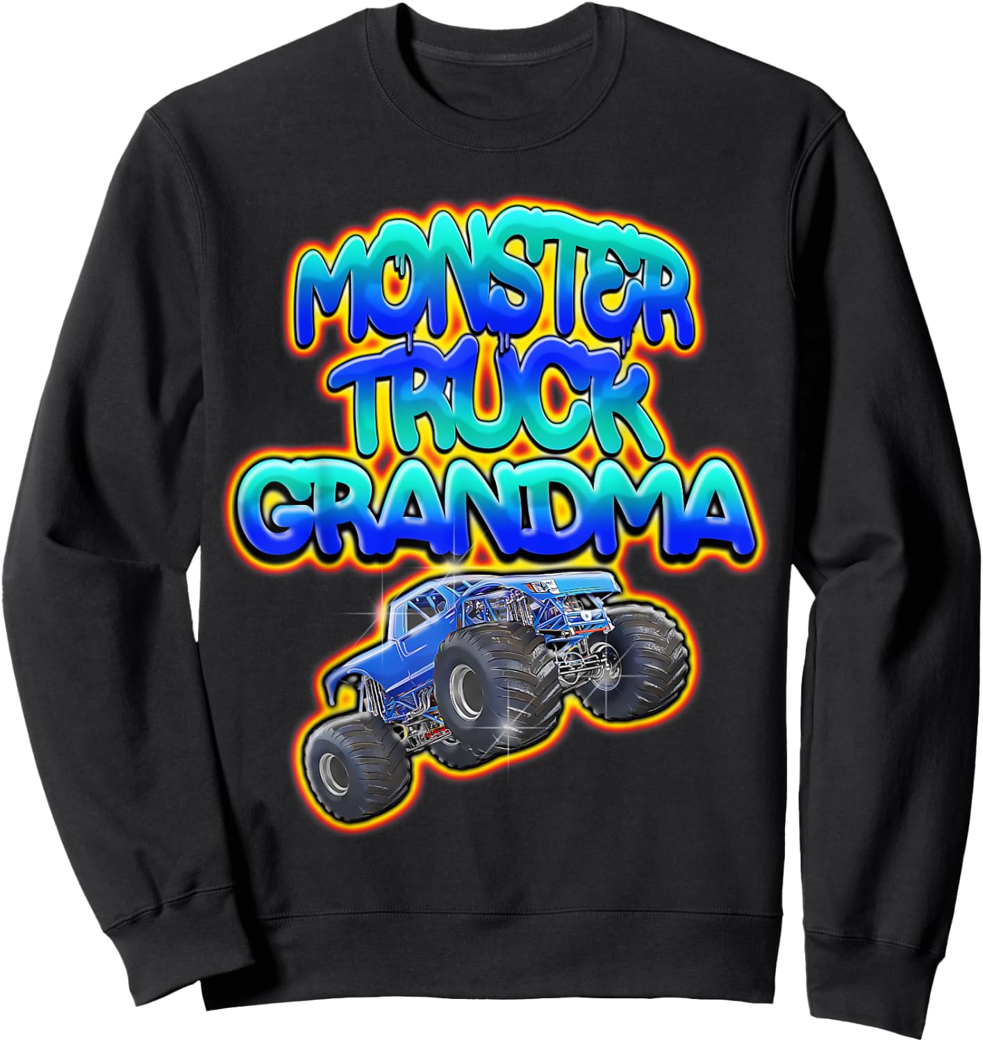 Monster Truck Grandma Graffiti Style Sweatshirt - Sweatshirt | Black