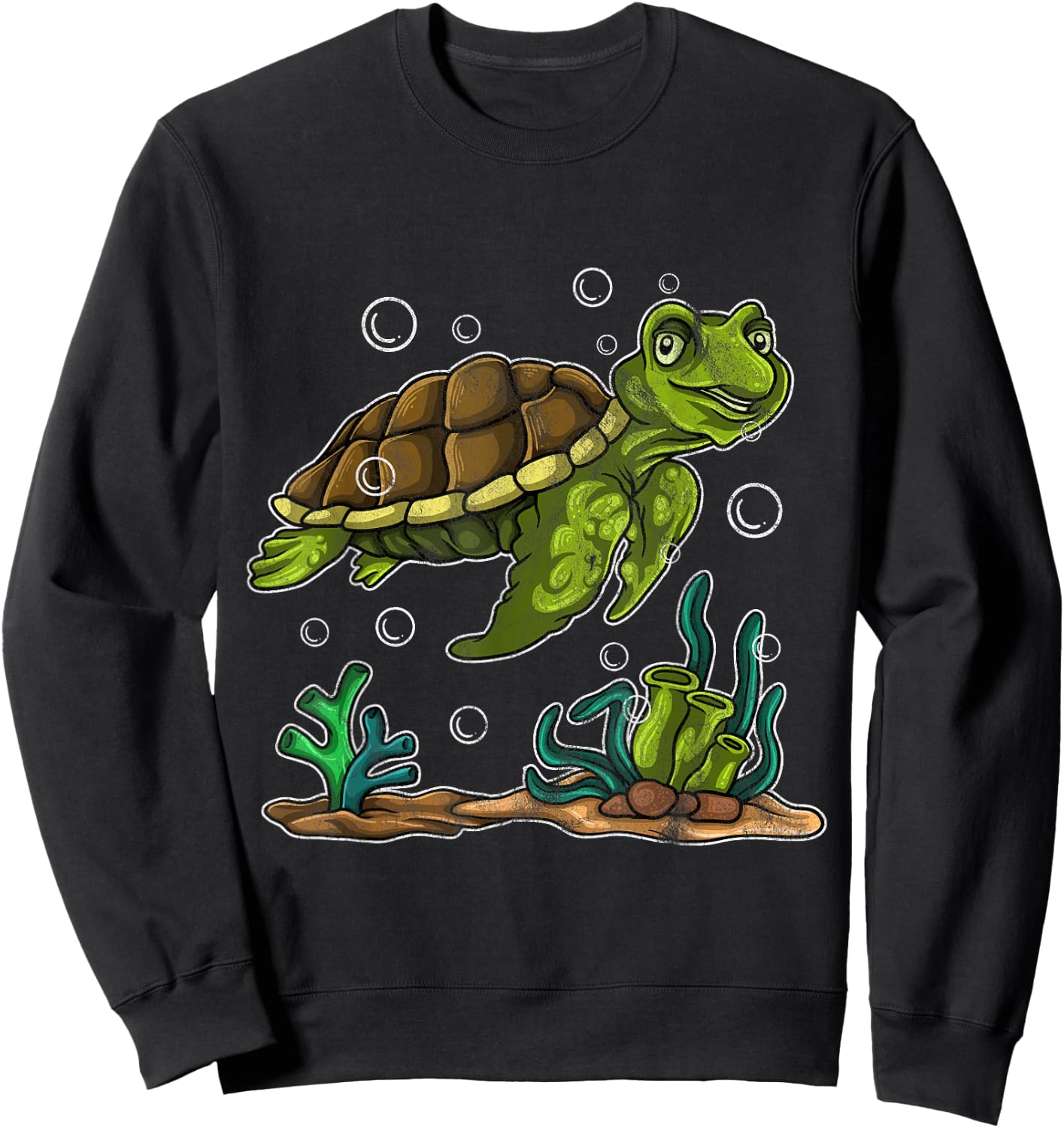 Turtle Girls Boys Tortuga Ocean Chill Turtle Sweatshirt - Sweatshirt | Black