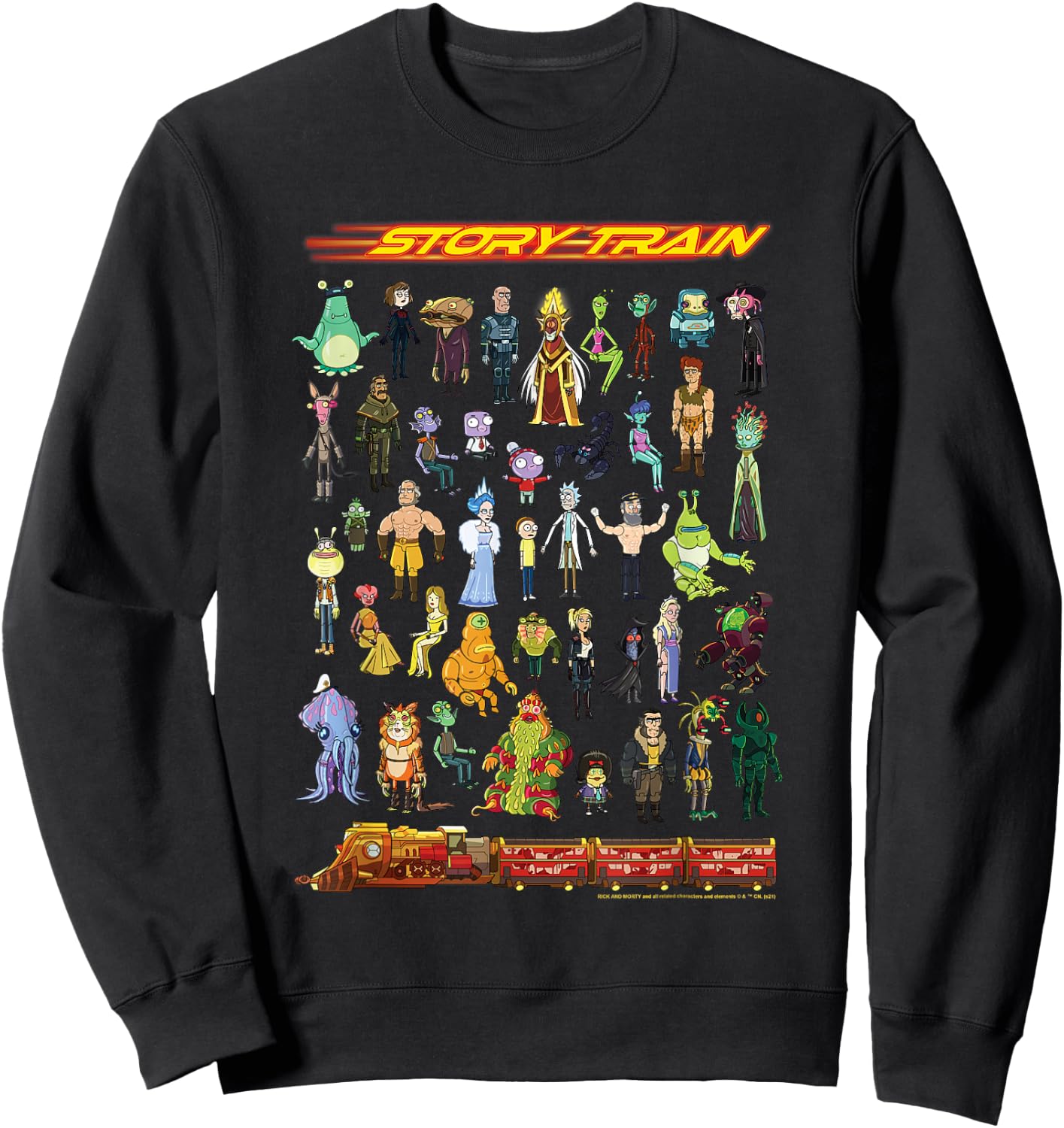 Rick and Morty Story Train Toy Set Sweatshirt - Sweatshirt | Black