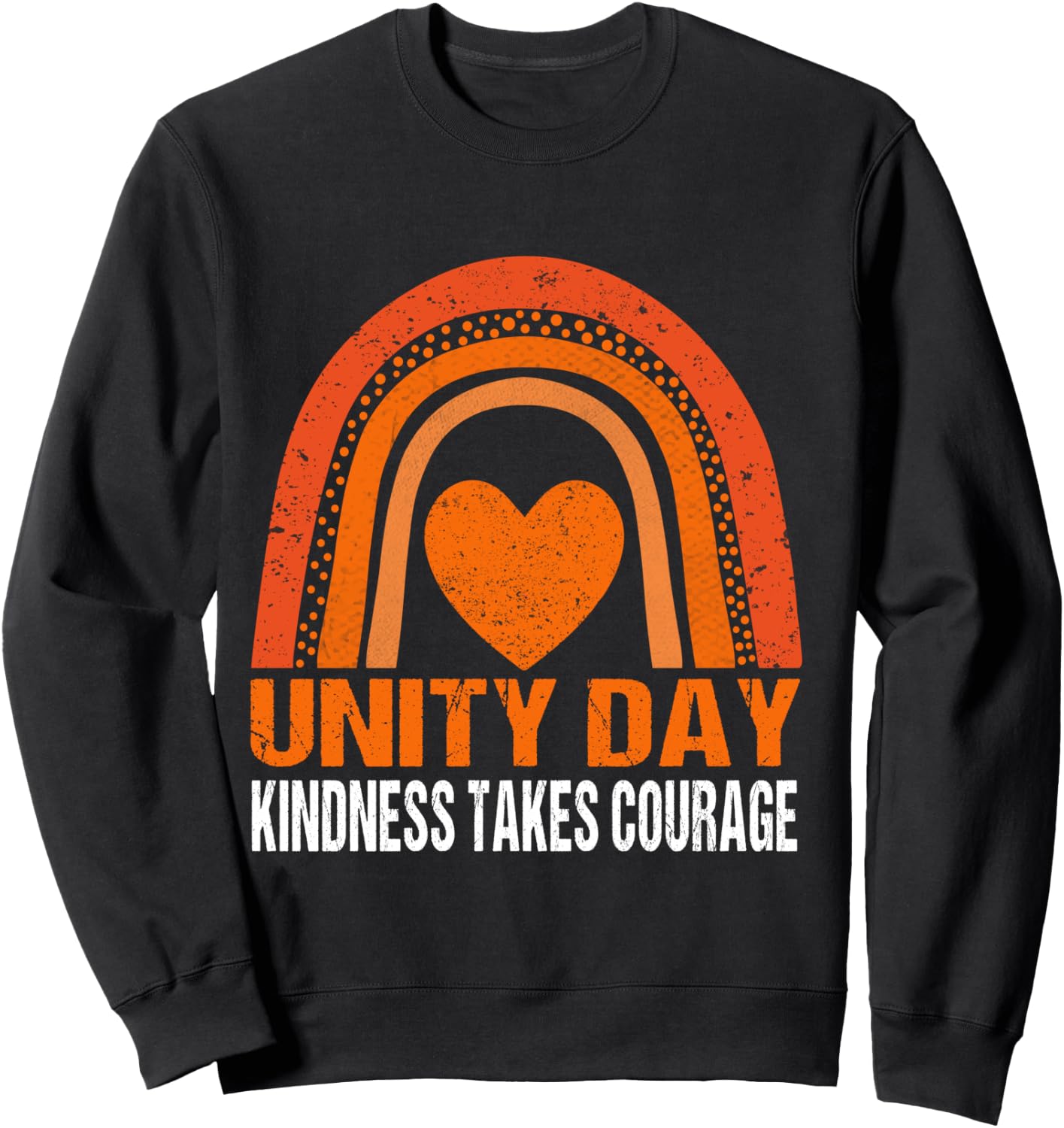 Unity Day Shirt Orange Kindness Takes Courage Unity Day Kids Sweatshirt - Sweatshirt | Black