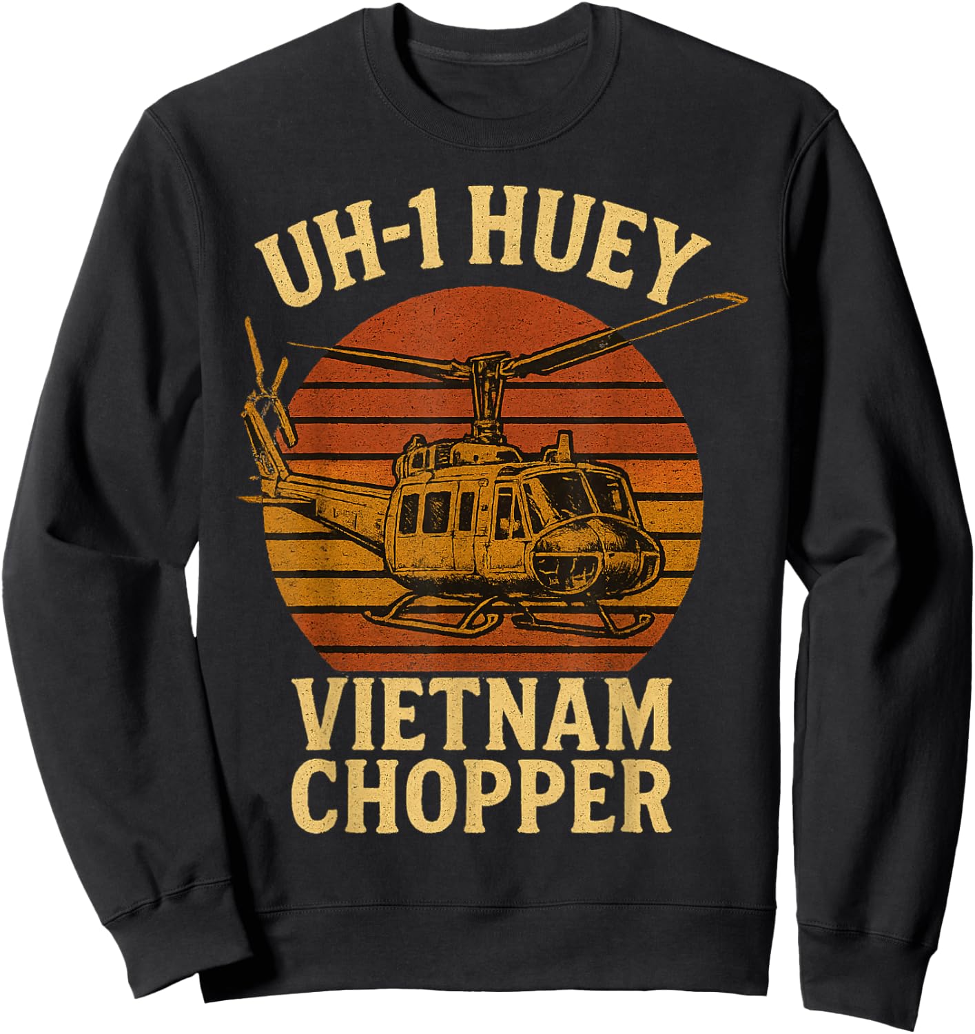 UH 1 Huey Vietnam Chopper Sweatshirt - Sweatshirt | Black