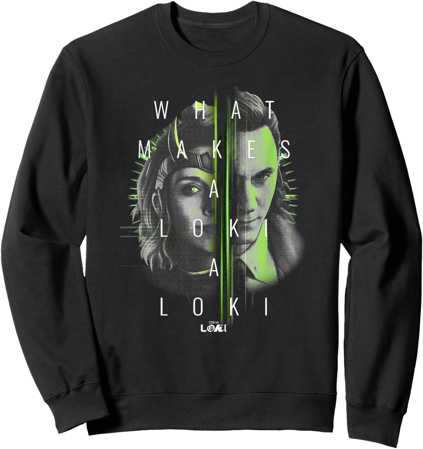 Marvel Loki Sylvie What Makes A Loki Split Face Sweatshirt - Sweatshirt | Black