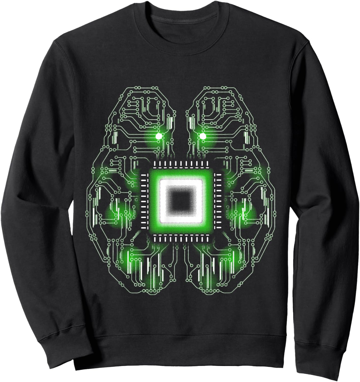 Computer Brain Circuit Board Sweatshirt - Sweatshirt | Black