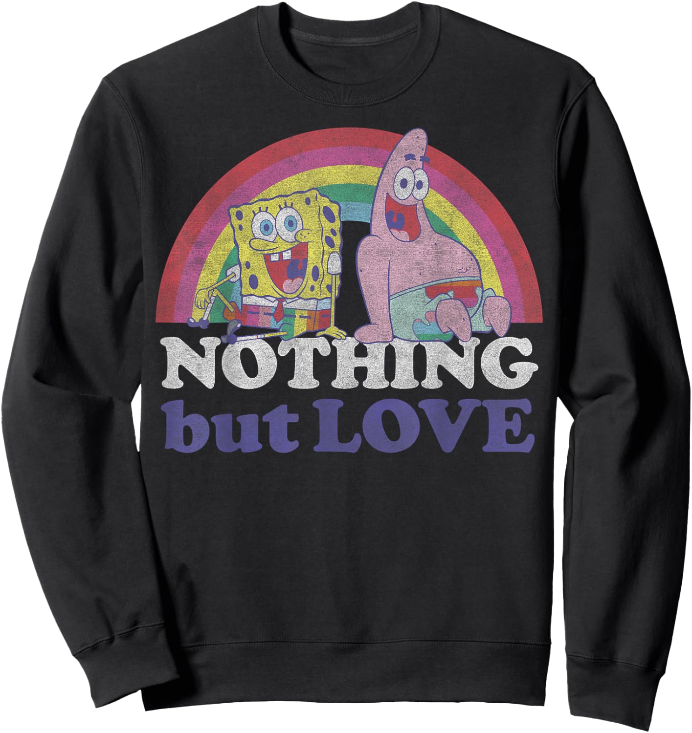 SpongeBob SquarePants Pride Nothing But Love Rainbow Sweatshirt - Sweatshirt | Black