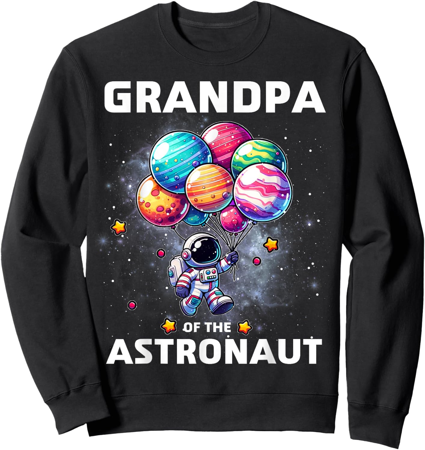Grandpa of the Astronaut Space Theme First Birthday Party Sweatshirt - Sweatshirt | Black