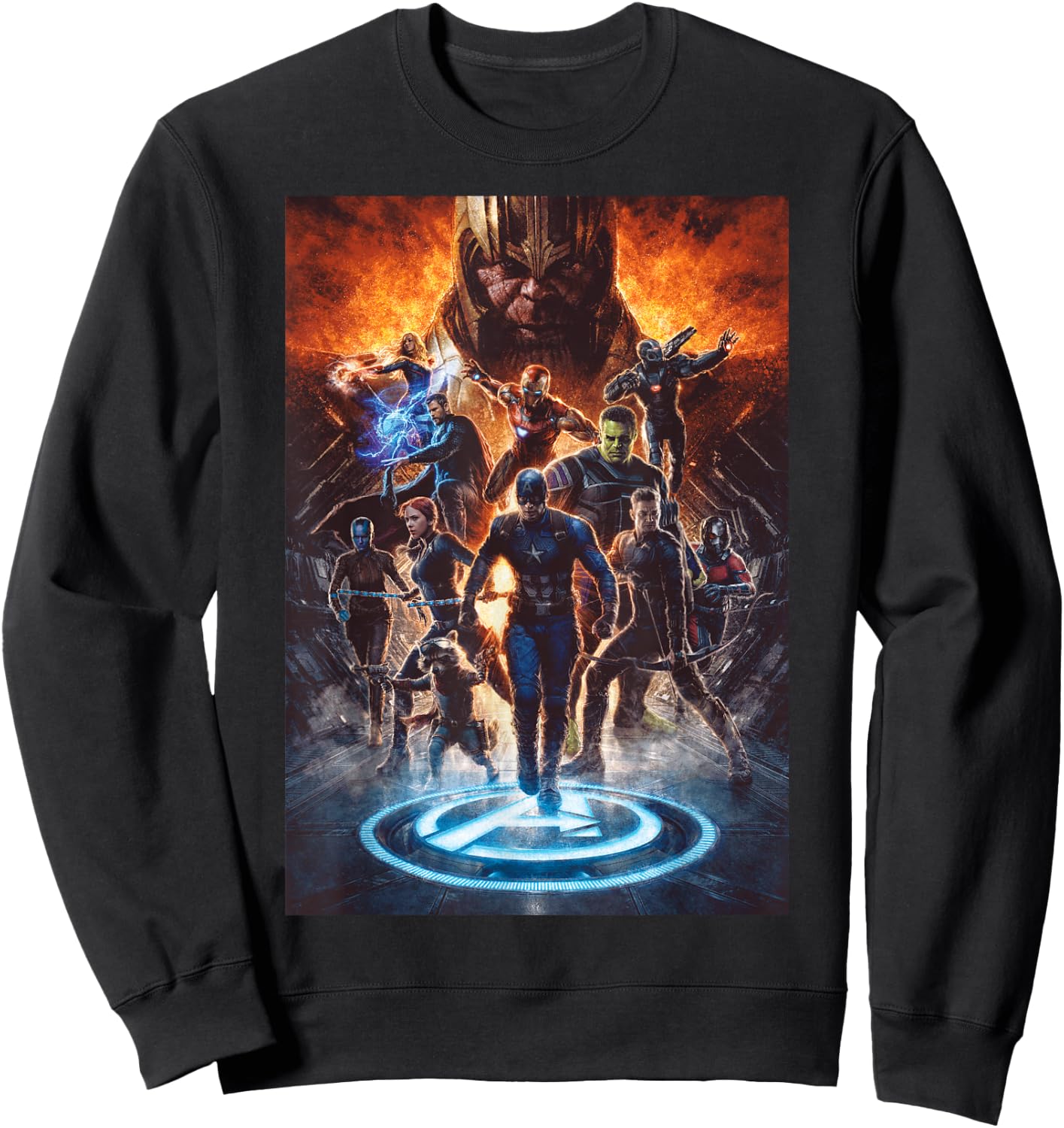 Marvel Avengers: Endgame Earth's Mightiest Heroes Short Sleeve Sweatshirt - Sweatshirt | Black