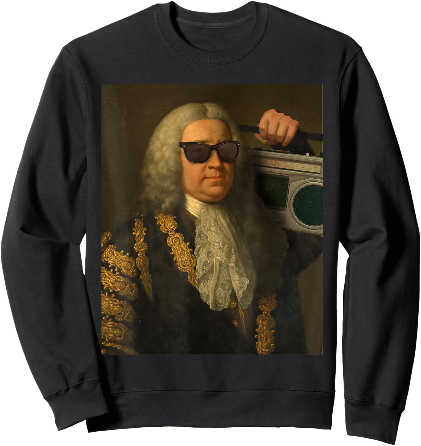 Funny Bach Music Vintage Classical Art Costume Sweatshirt - Sweatshirt | Black