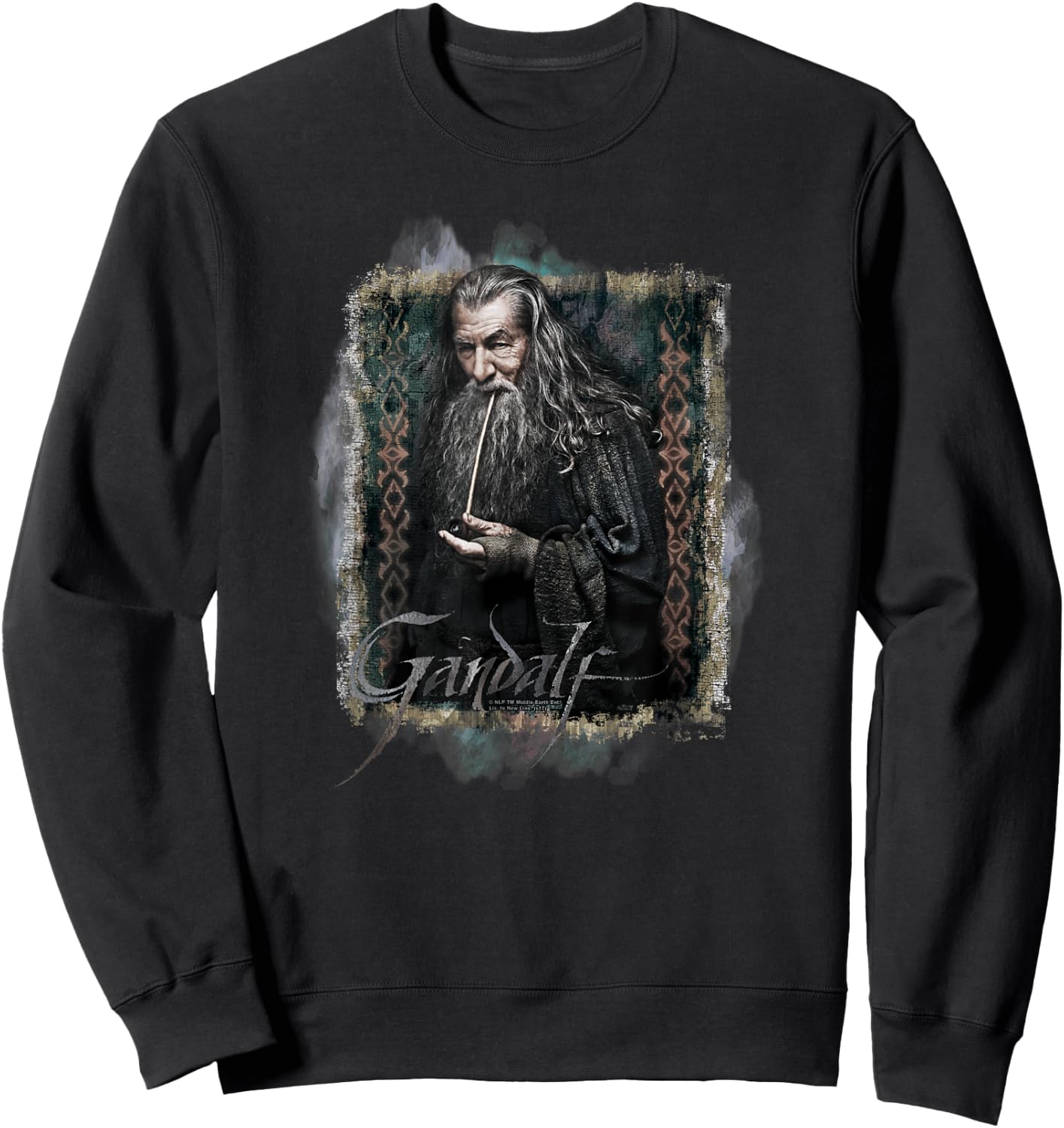 Warner Bros. Hobbit Gandalf -Adults & Kids , Grey, Small, Short Sleeve, Classic Fit Sweatshirt - Sweatshirt | Black
