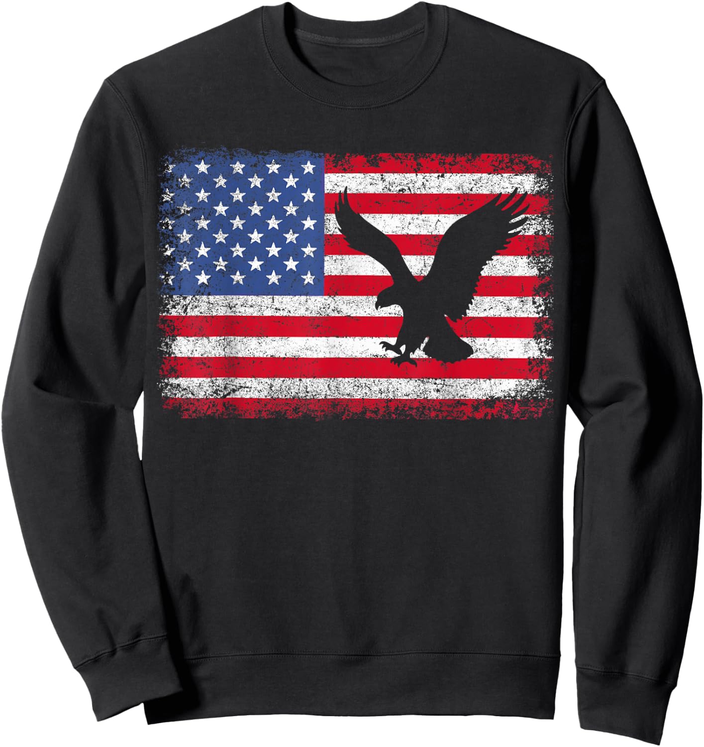 American Flag Eagle USA T Shirt Sweatshirt - Sweatshirt | Black