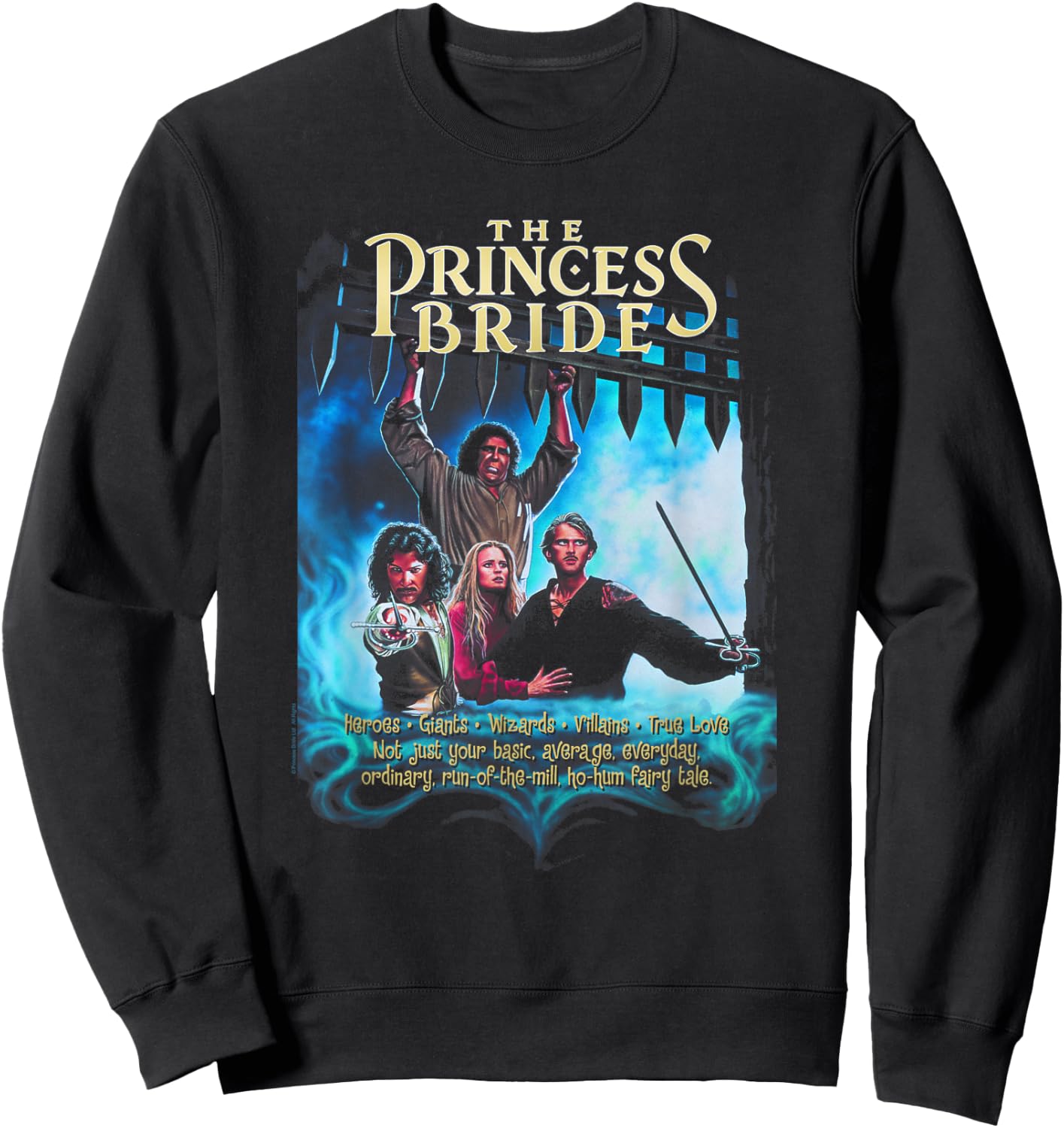 The Princess Bride Vintage Movie Poster with Cast Fantasy Sweatshirt - Sweatshirt | Black