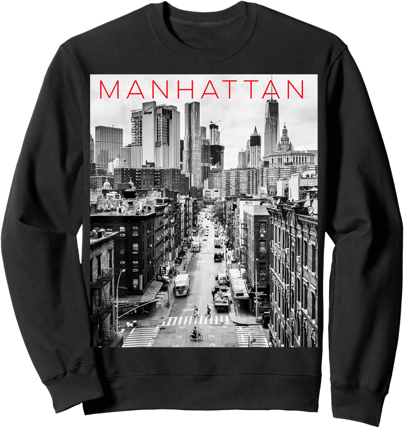 Manhattan T Shirt NYC New York City Sweatshirt - Sweatshirt | Black