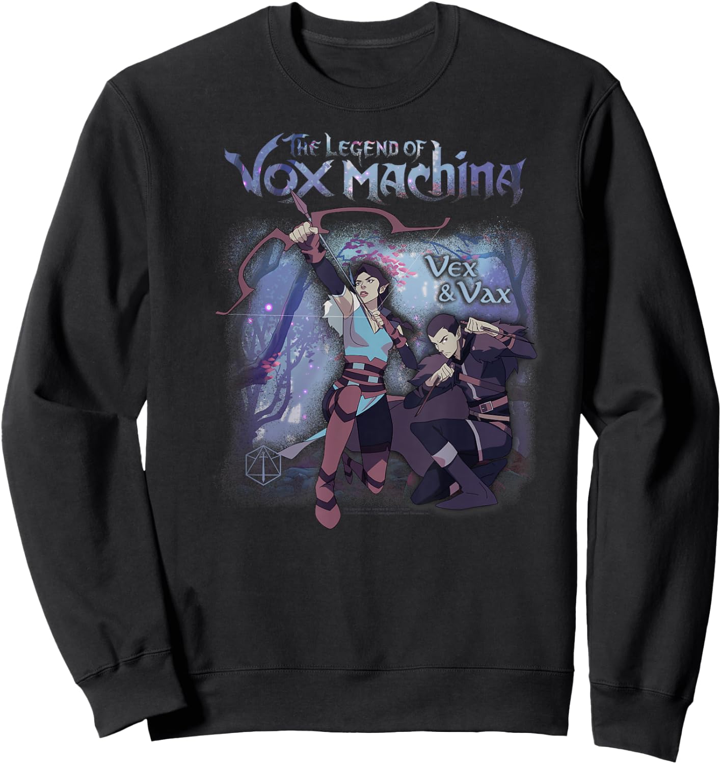 The Legend of Vox Machina Vex and Vax Forest Scene Sweatshirt - Sweatshirt | Black