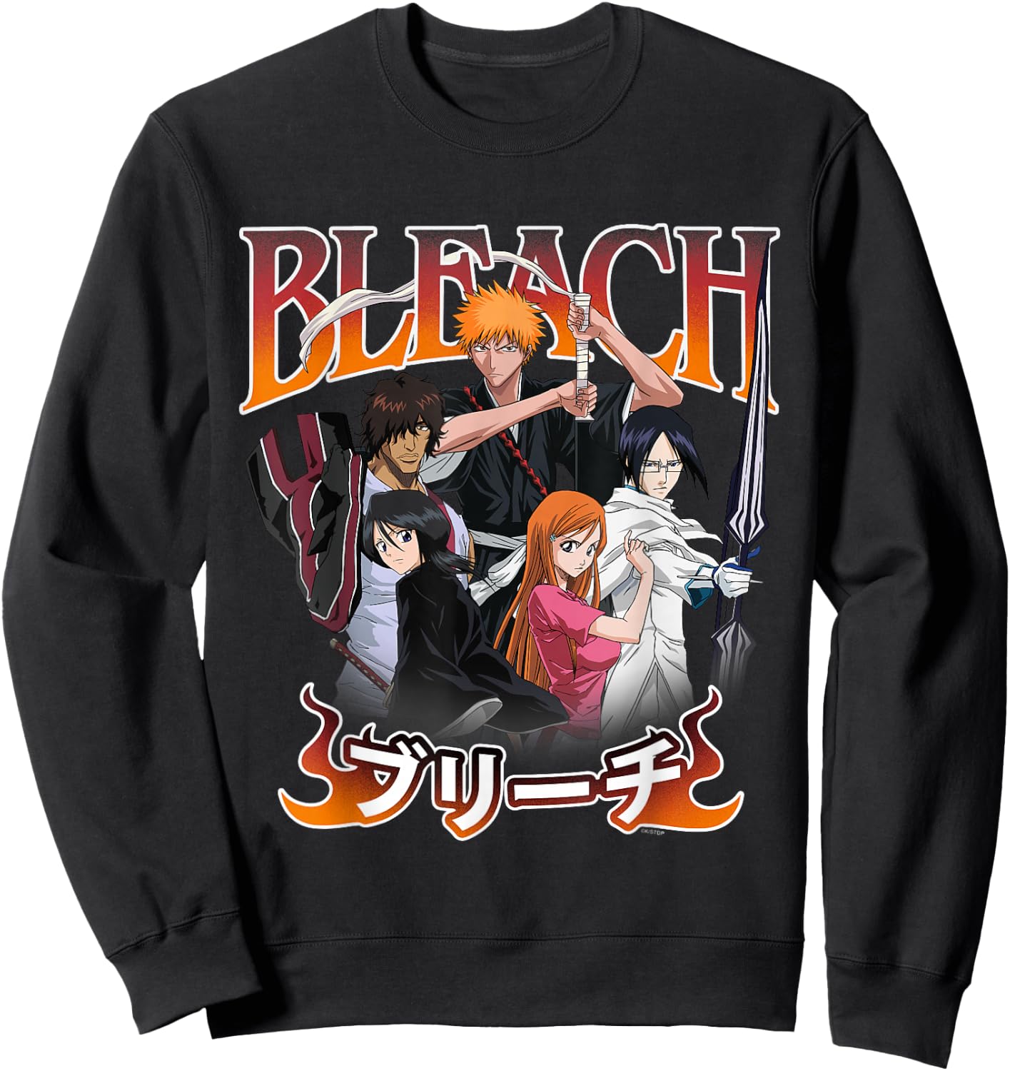 Bleach Team Ichigo and Ombre Logo Anime Sweatshirt - Sweatshirt | Black