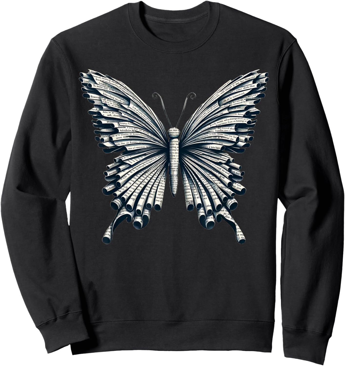 Books Butterfly Book Lover Reading Sweatshirt - Sweatshirt | Black