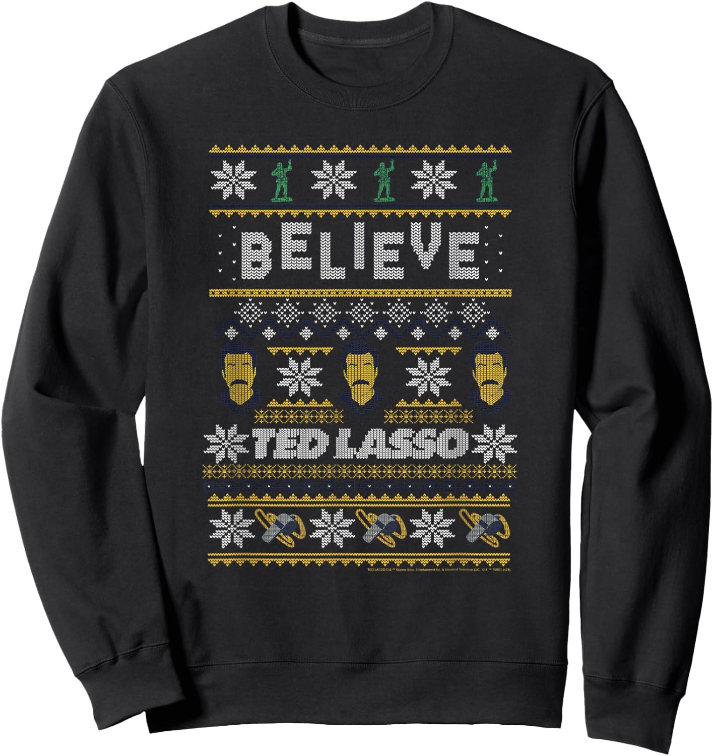 Ted Lasso Christmas Believe Ted Lasso Ugly Sweater Sweatshirt - Sweatshirt | Black