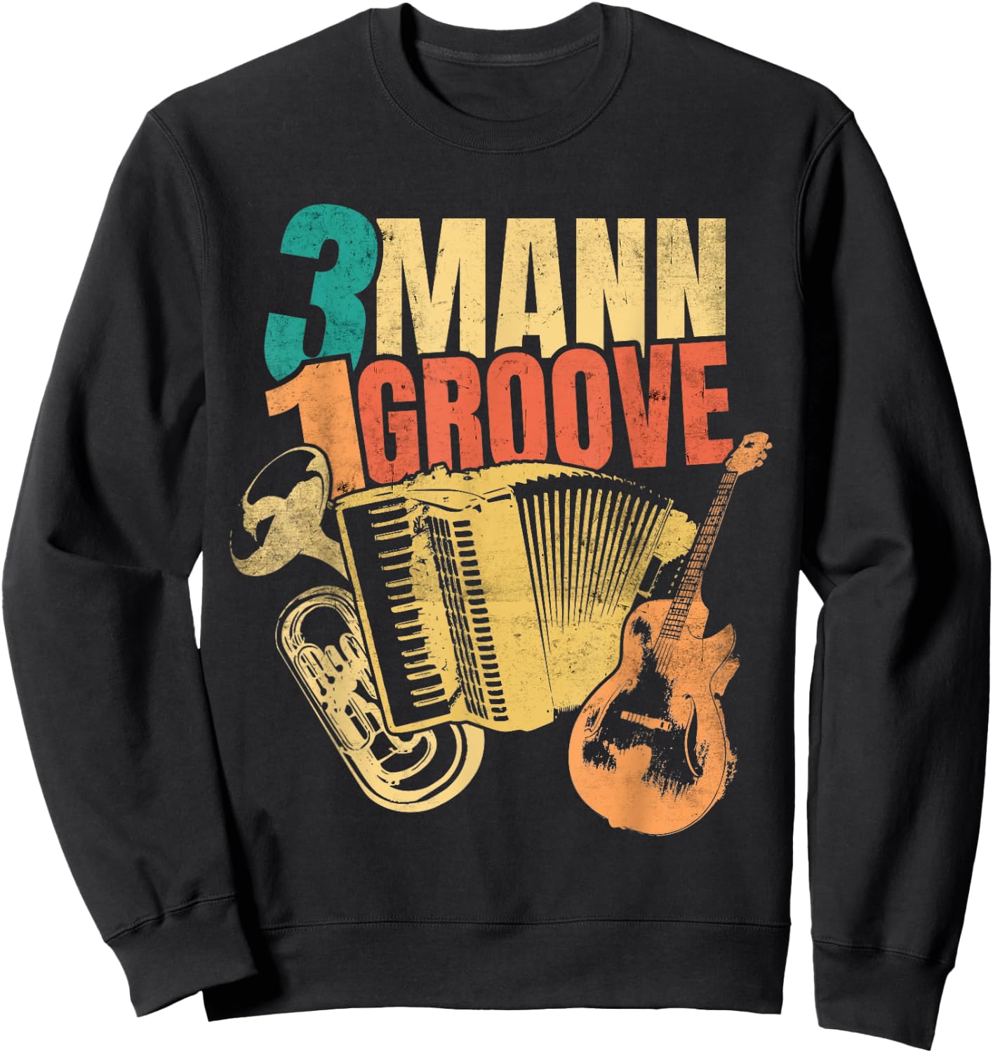 Oberkrainer Bellfront Baritone Accordion Guitar Retro Sweatshirt - Sweatshirt | Black