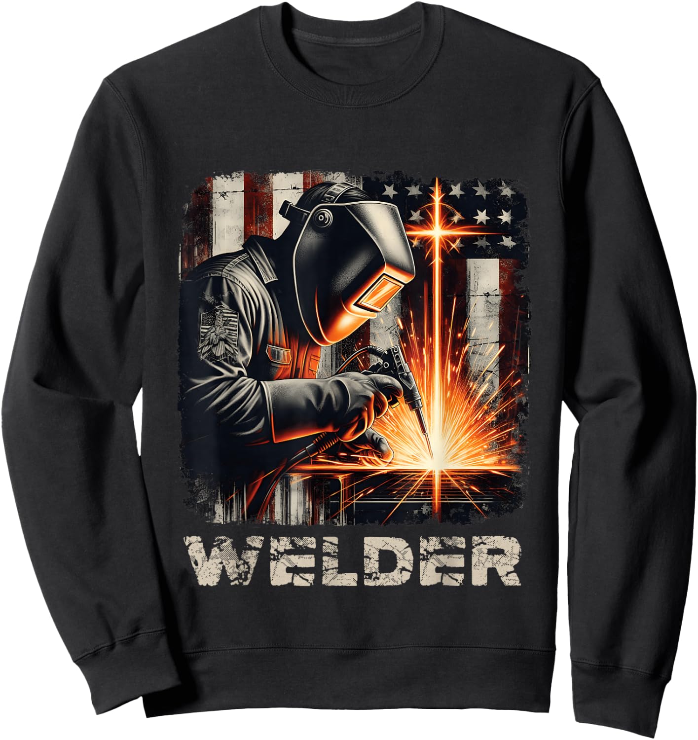 Cross Christian Sweatshirt - Sweatshirt | Black