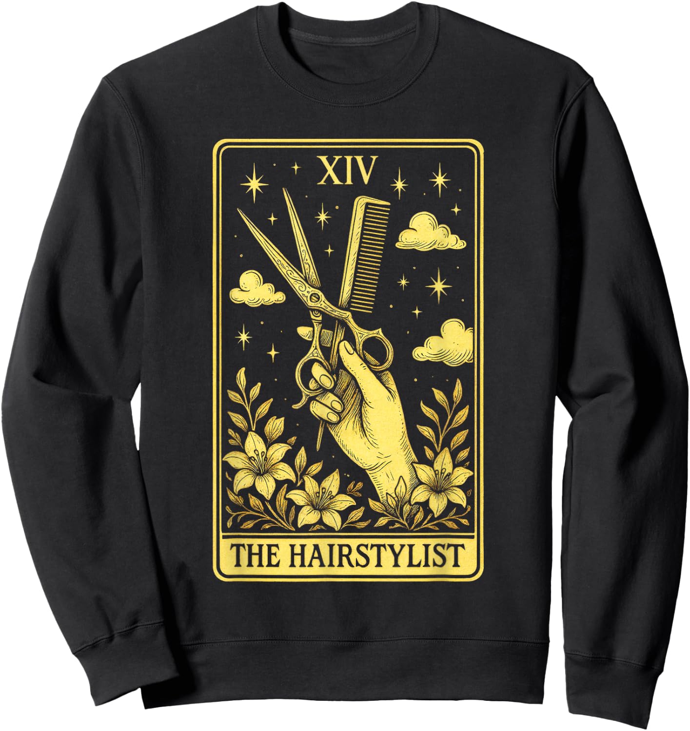 The Hairstylist - Tarot Card Hair Stylist Art Sweatshirt - Sweatshirt | Black