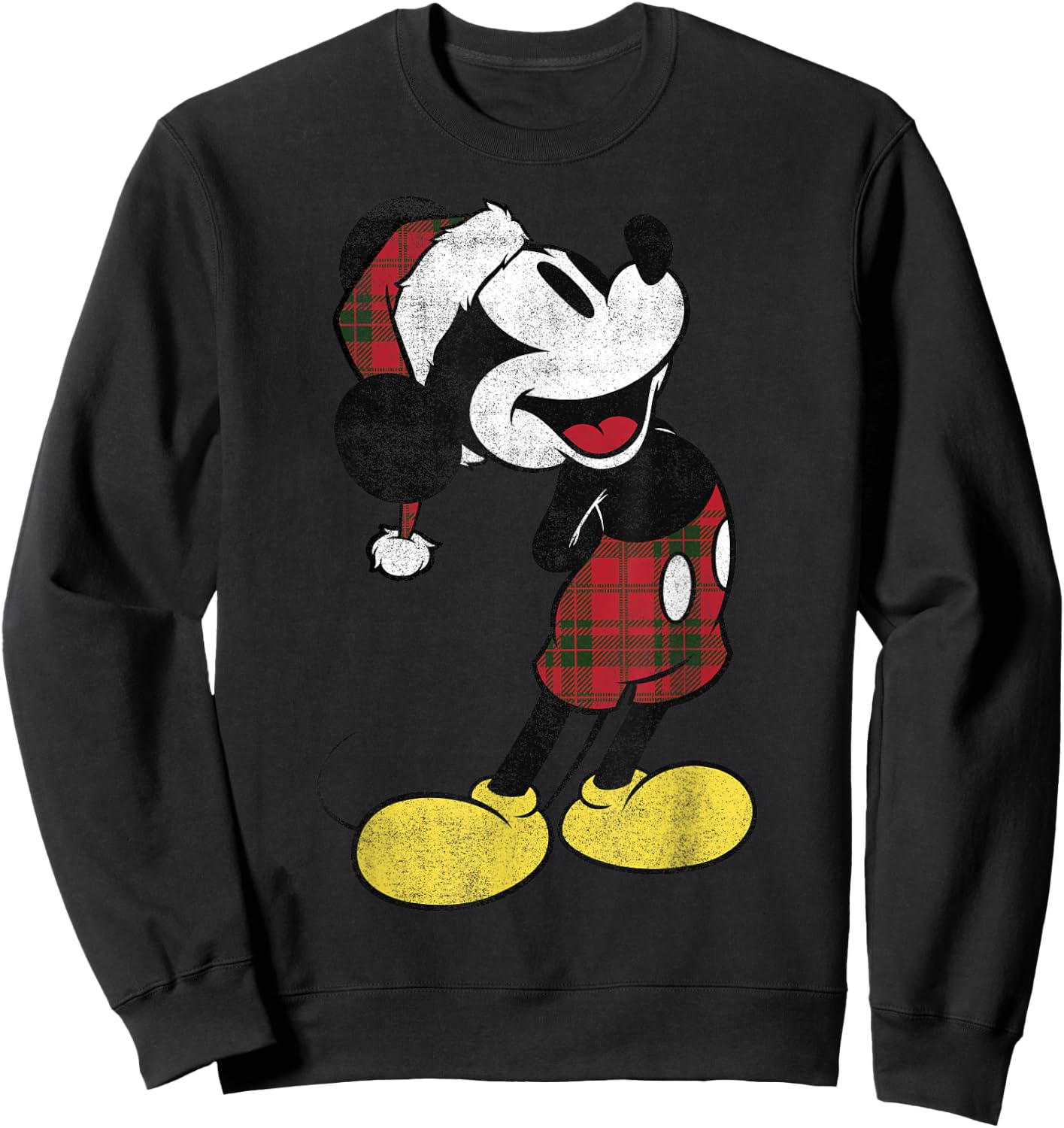 Disney Mickey and Friends Christmas Mickey Plaid Outfit Sweatshirt - Sweatshirt | Black
