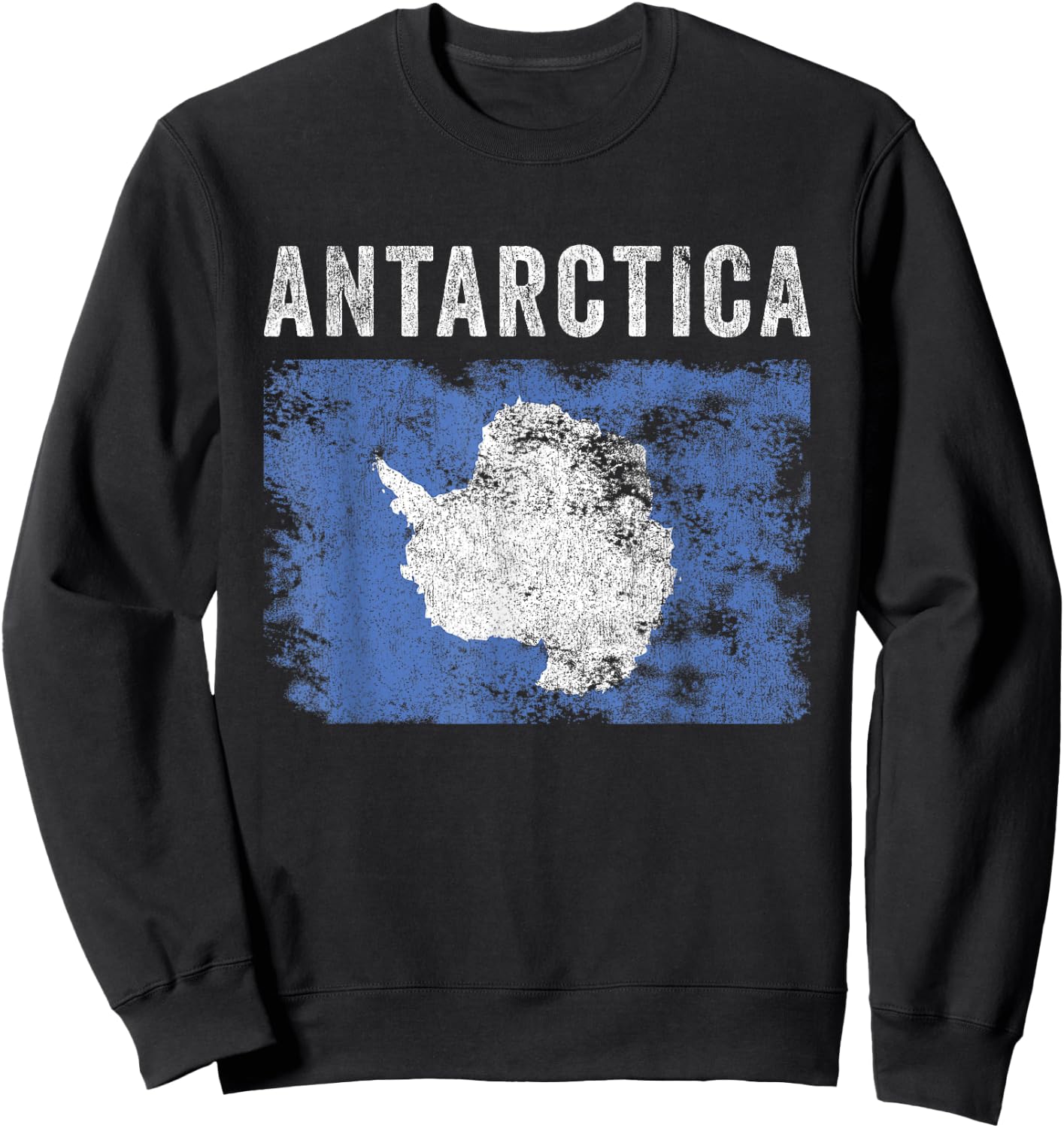 Antarctica Flag Distressed - Men Women Kids - Antarctic Flag Sweatshirt - Sweatshirt | Black