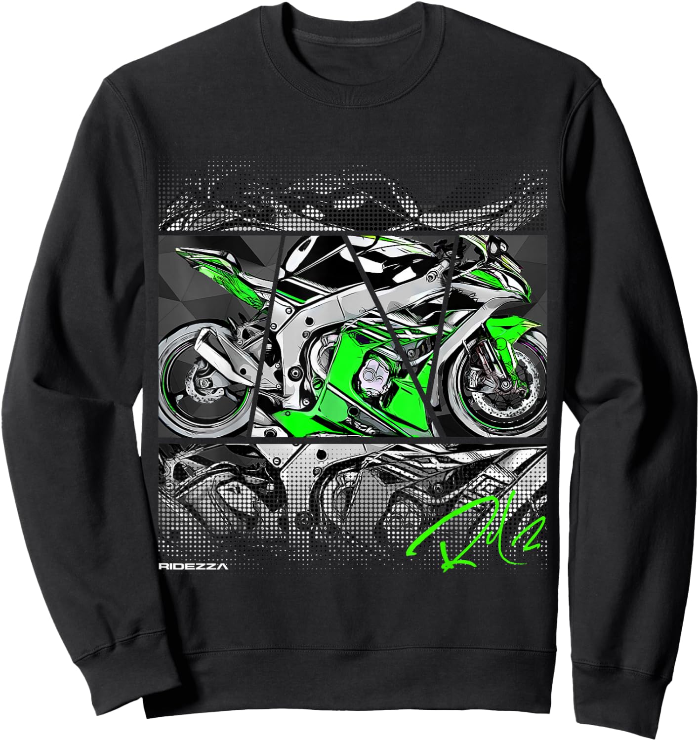 Ridezza Motorcycle ZX10R Designed by a Motorcyclist Sweatshirt - Sweatshirt | Black