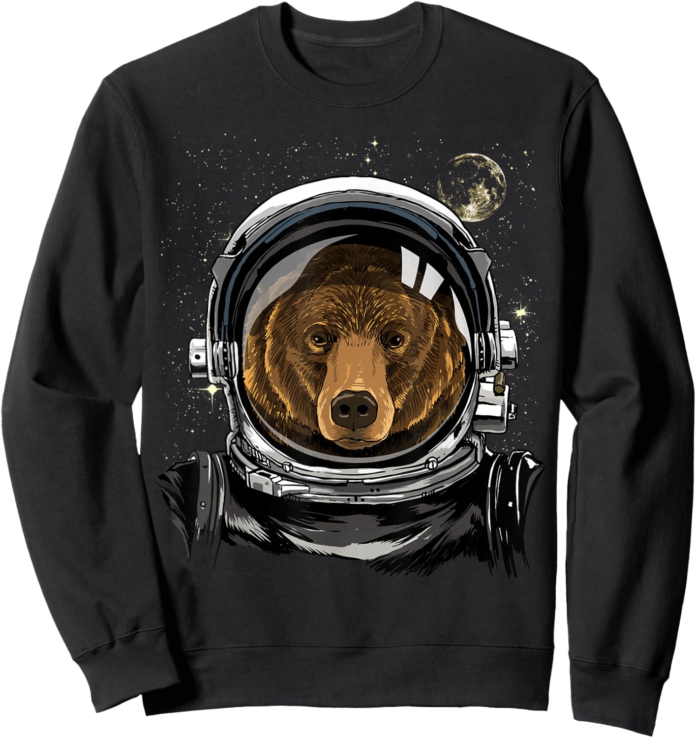 Bear Astronaut Space Exploration Astronomy Lover Sweatshirt - Sweatshirt | Black