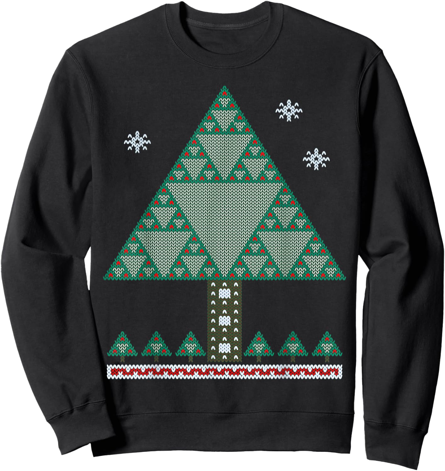 Math Fractal Christmas Tree Sierpinski Triangle T Shirt Sweatshirt - Sweatshirt | Black
